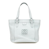 ロエベ アナグラム フスタ ハンドバッグ トートバッグ ベビーブルー レザー レディース LOEWE 【中古】